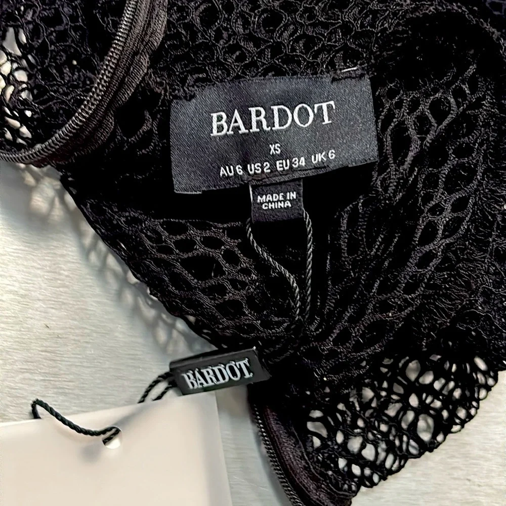 Bardot NWT Aubree Black Stretch Lace  Bodysuit XS/2